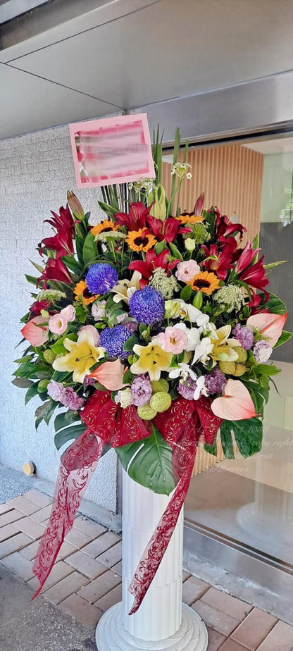 傳統花籃大型- 紫紅色
