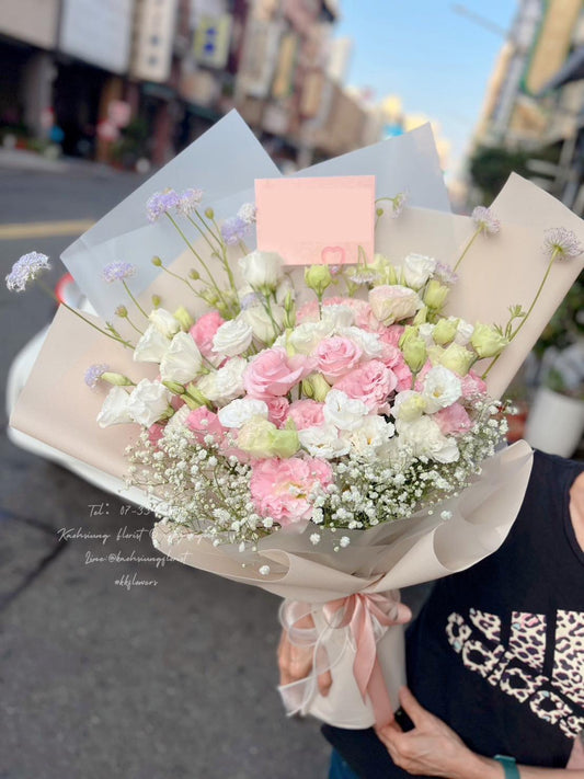 桔梗花束 - 粉白色系花束