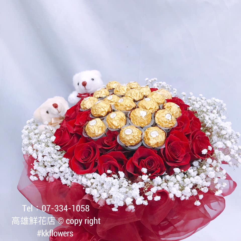 客製化花禮訂購 - 玫瑰金莎花束
