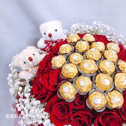 客製化花禮訂購 - 玫瑰金莎花束