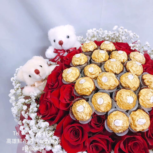客製化花禮訂購 - 玫瑰金莎花束