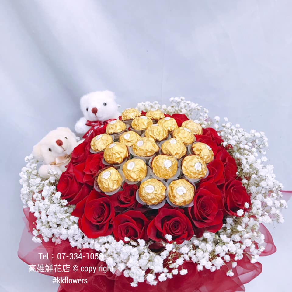 客製化花禮訂購 - 玫瑰金莎花束