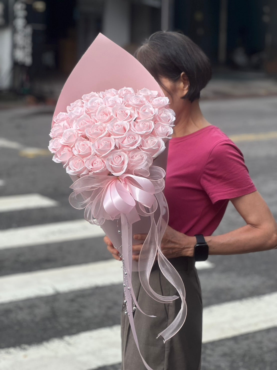 【不凋花】 粉紅甜筒