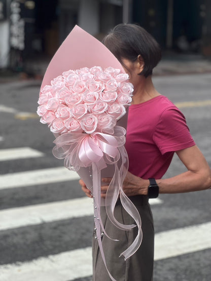 【不凋花】 粉紅甜筒