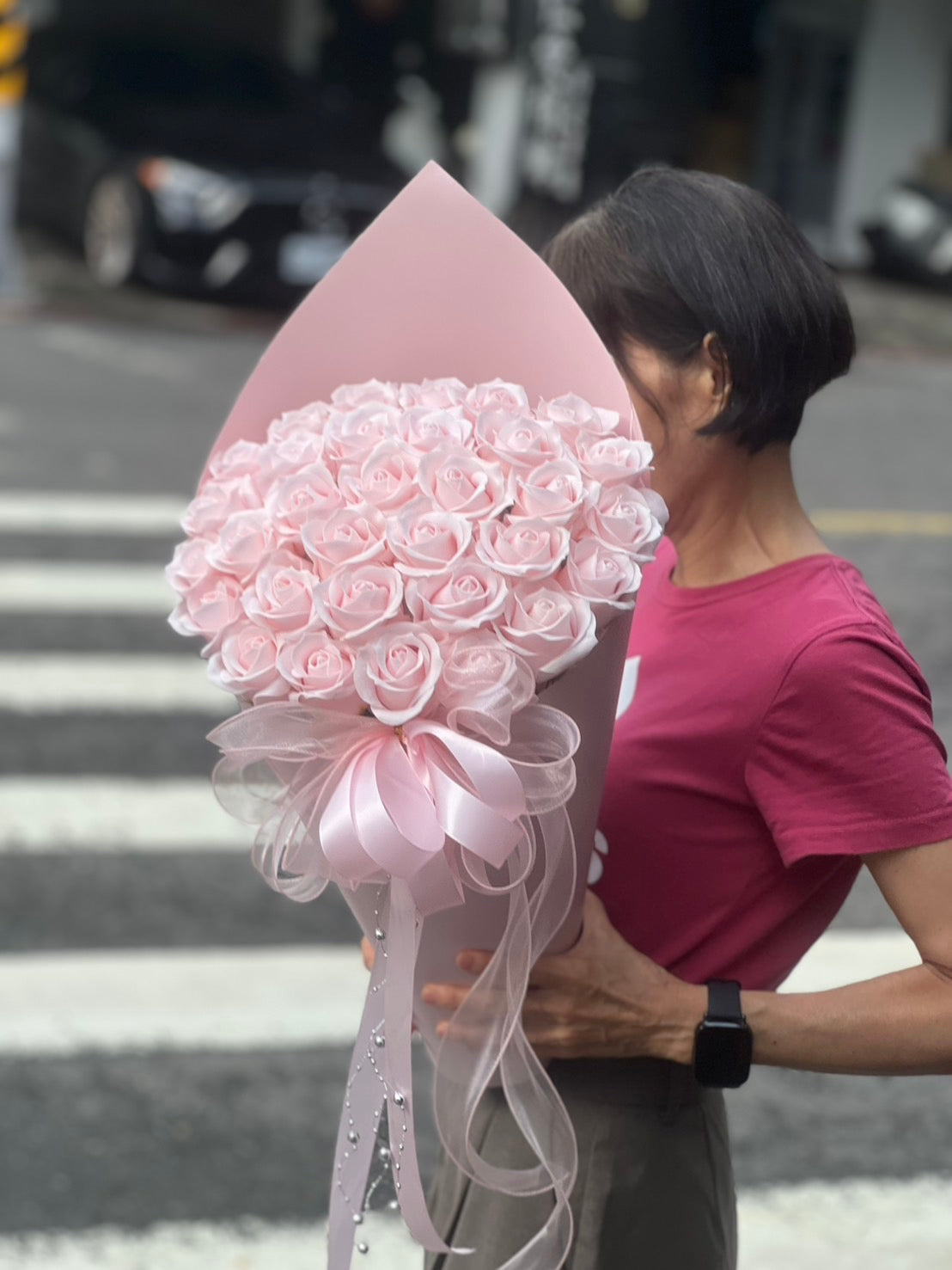 【不凋花】 粉紅甜筒