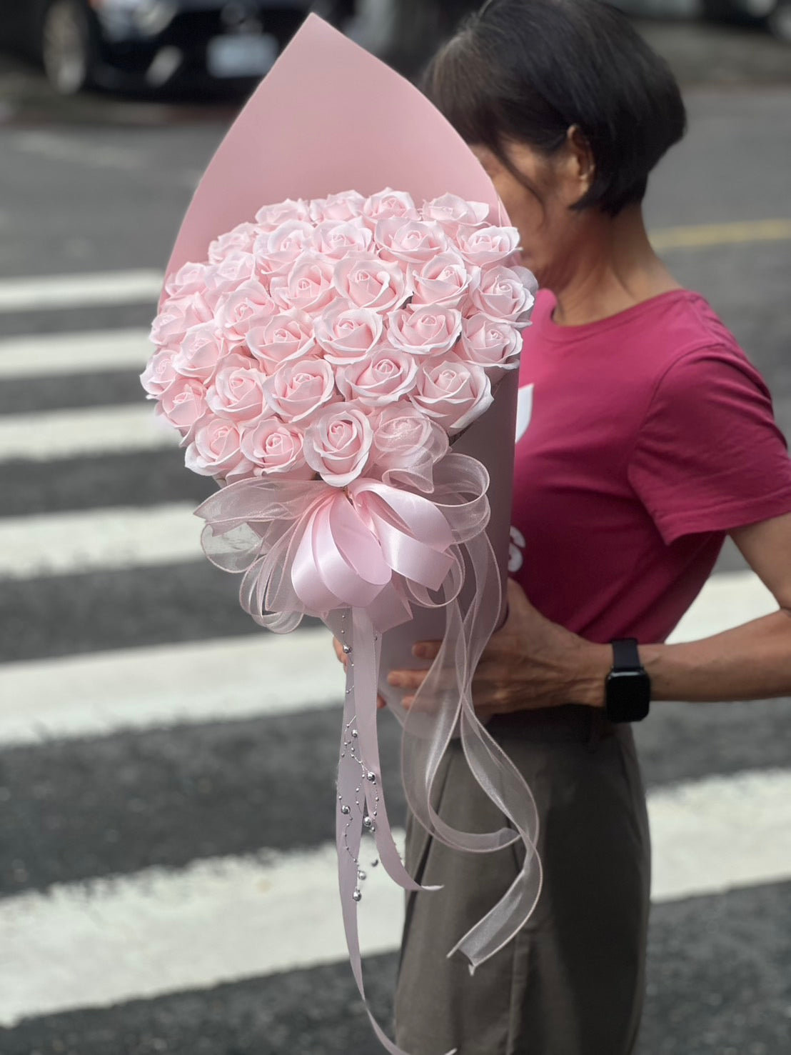 【不凋花】 粉紅甜筒
