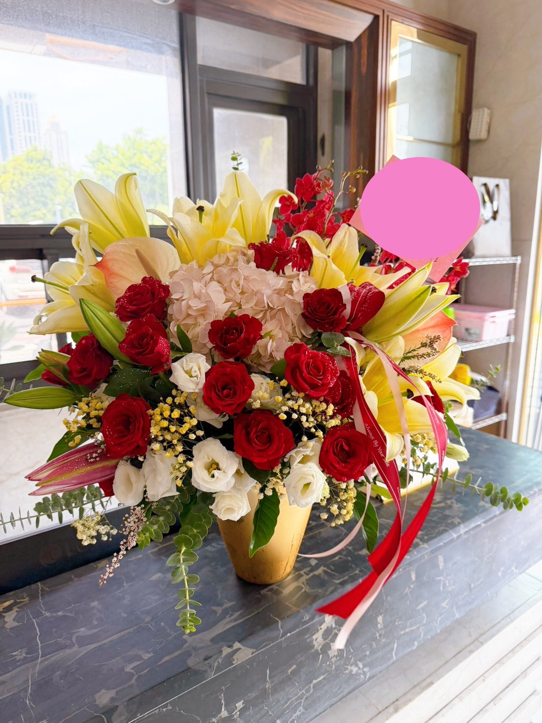 Flower Arrangement - Crimson Dance