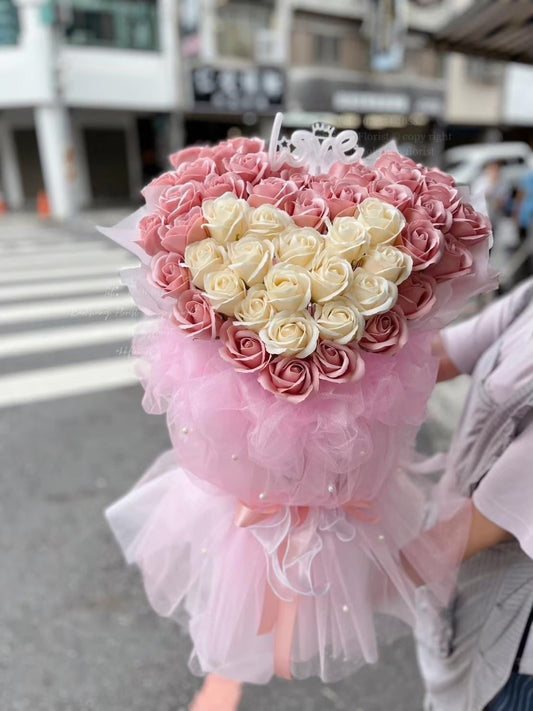 【不凋花】我愛你雙色花束