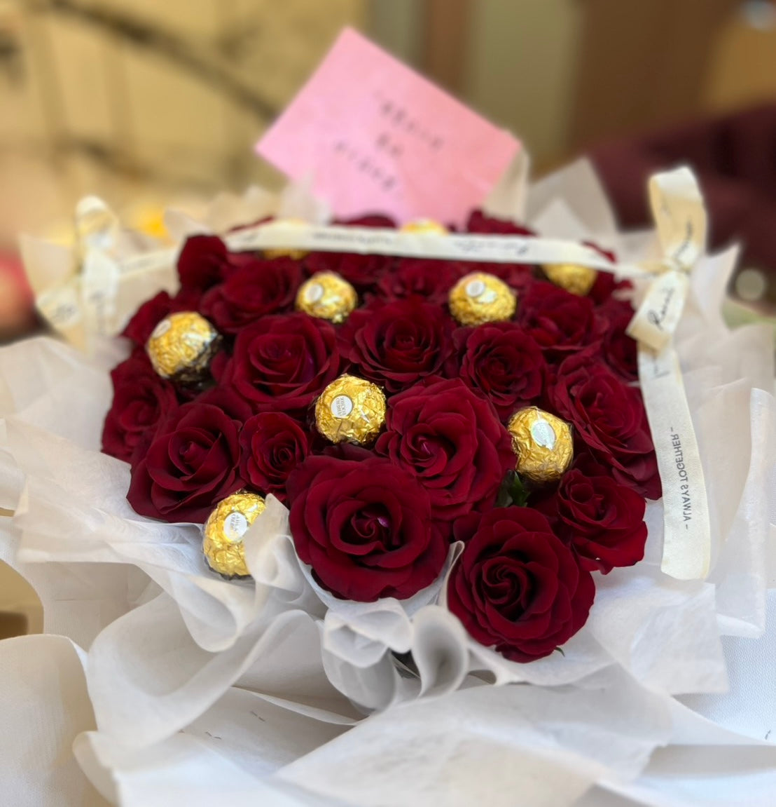 客製化花禮訂購 - 玫瑰金莎花束