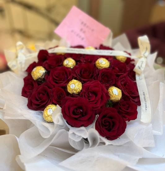 客製化花禮訂購 - 玫瑰金莎花束