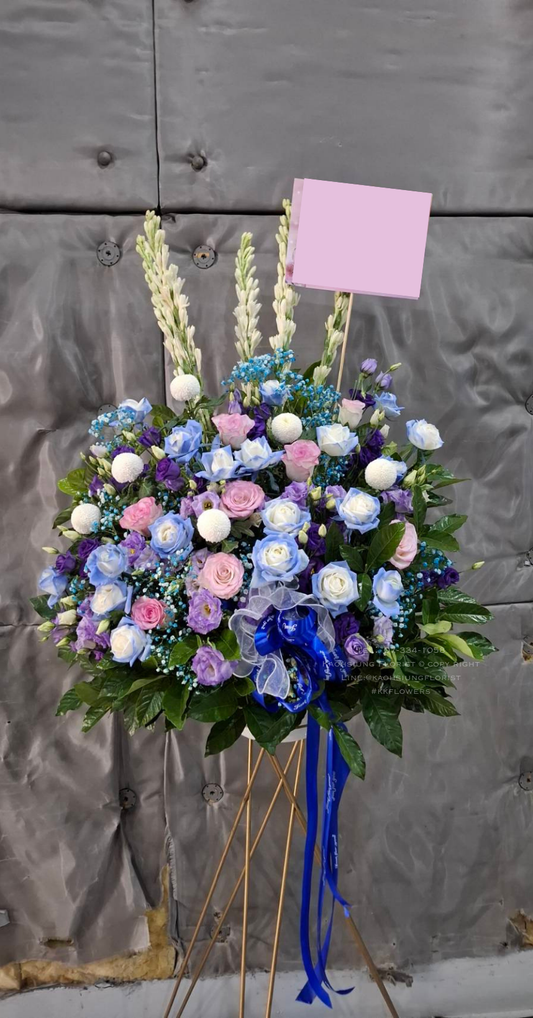 藝術花籃 - 藍粉色